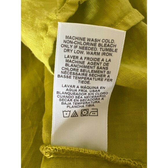 Velvet By Graham & Spencer Chartreuse Button-Down Midi Shirt Dress - Picture 9 of 9